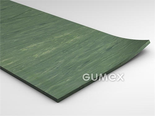Pryžová podlahovina GW CIVI, tloušťka 3mm, šíře 1250mm, 85°ShA, SBR, desén hladký, -20°C/+60°C, zelená